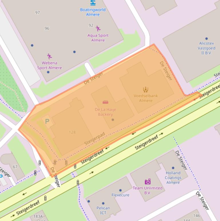 Kaart van postcodegebied 1351AL.