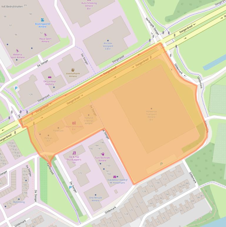 Kaart van postcodegebied 1351AM.