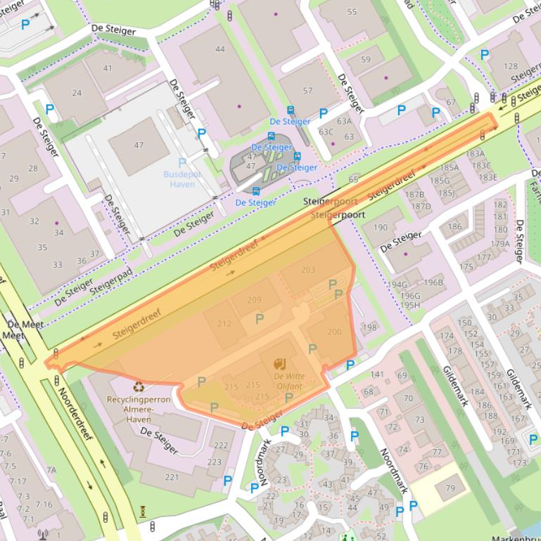 Kaart van postcodegebied 1351AW.