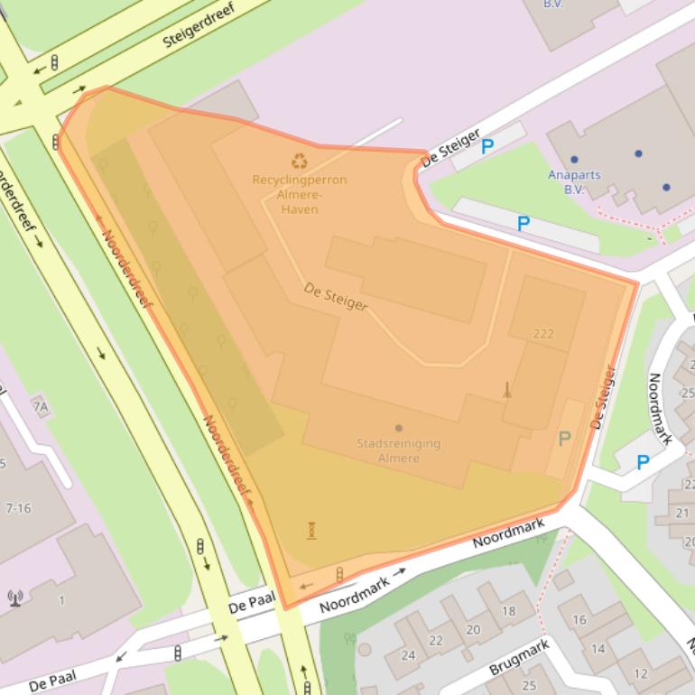 Kaart van postcodegebied 1351AX.