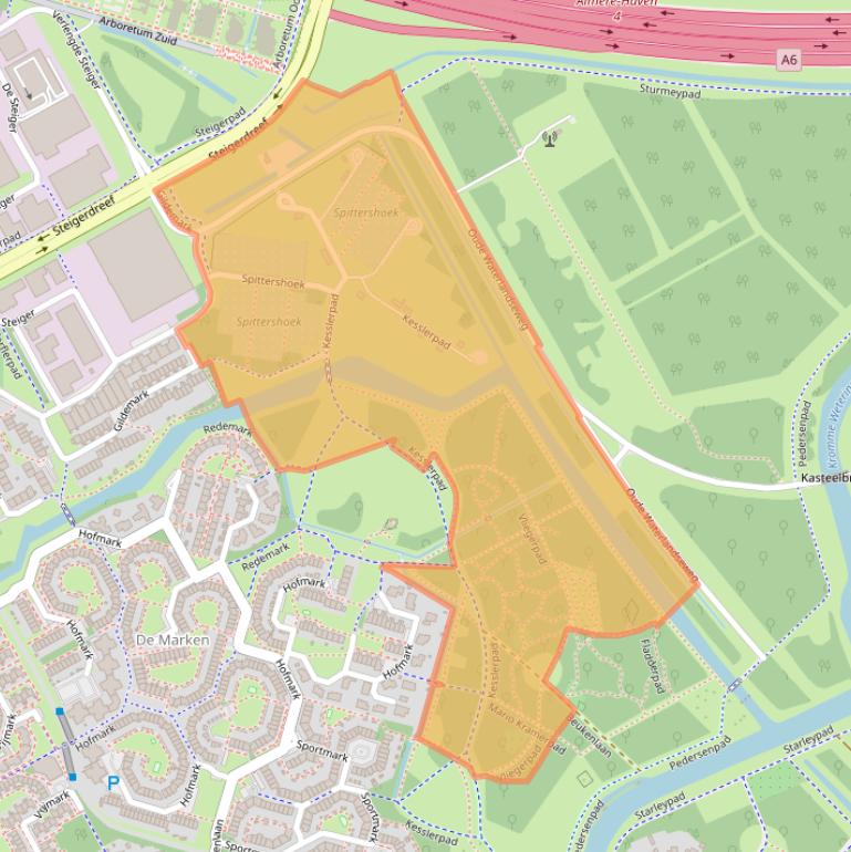 Kaart van postcodegebied 1351AZ.