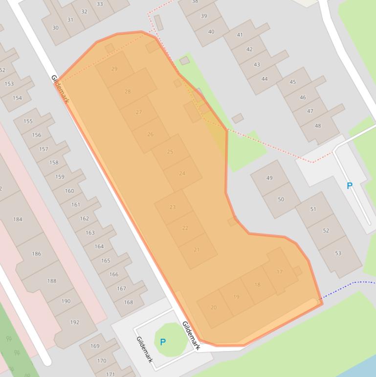 Kaart van postcodegebied 1351HB.