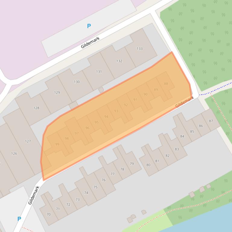 Kaart van postcodegebied 1351HJ.