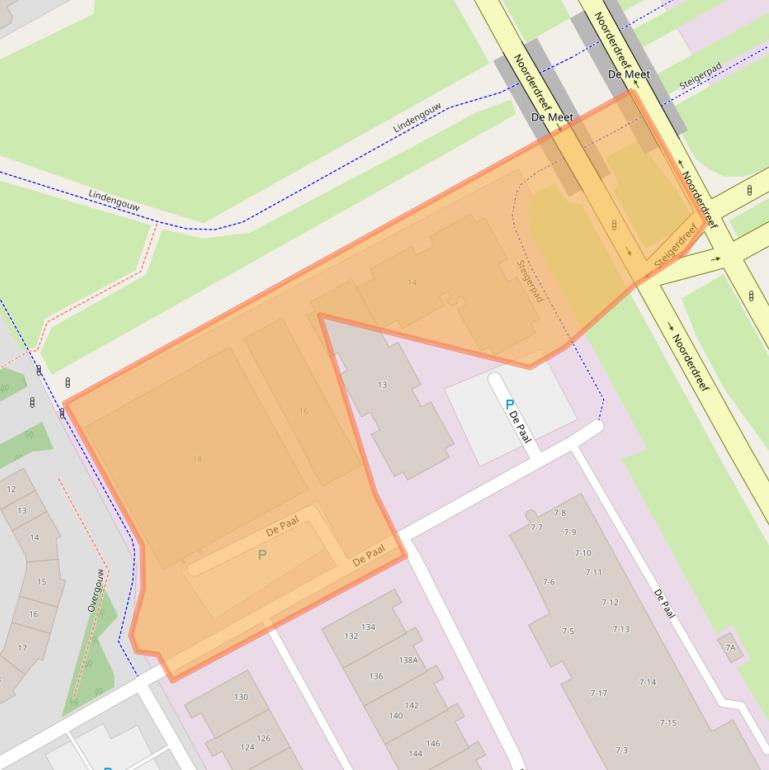 Kaart van postcodegebied 1351JC.