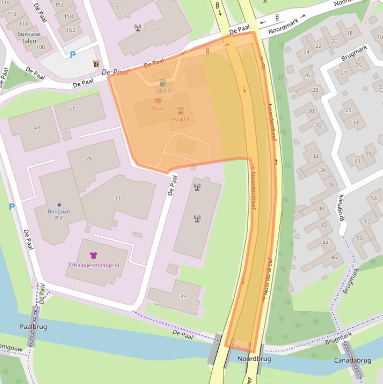 Kaart van postcodegebied 1351JD.