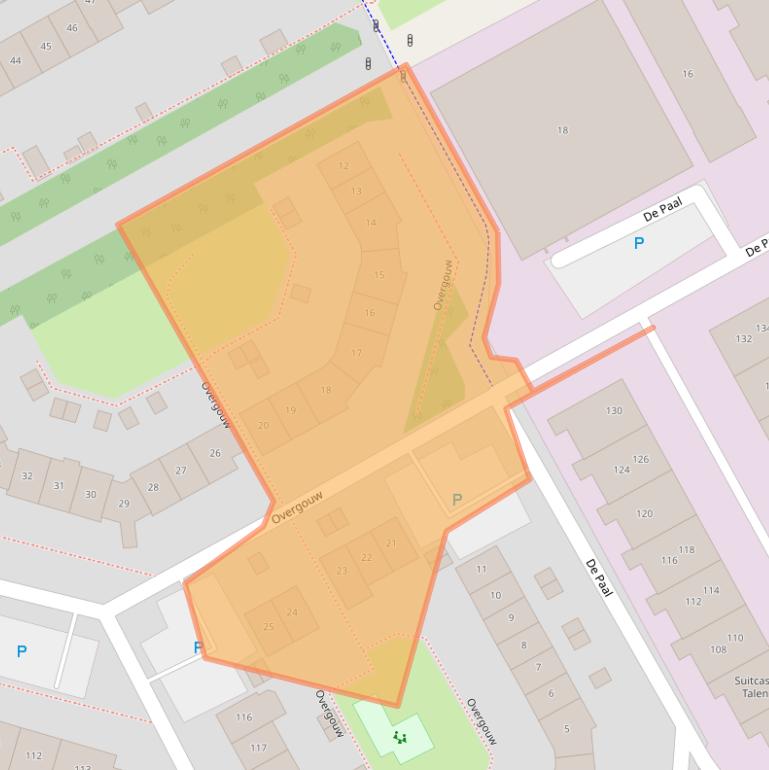 Kaart van postcodegebied 1351KB.