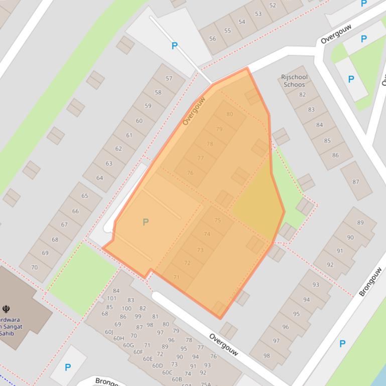 Kaart van postcodegebied 1351KH.