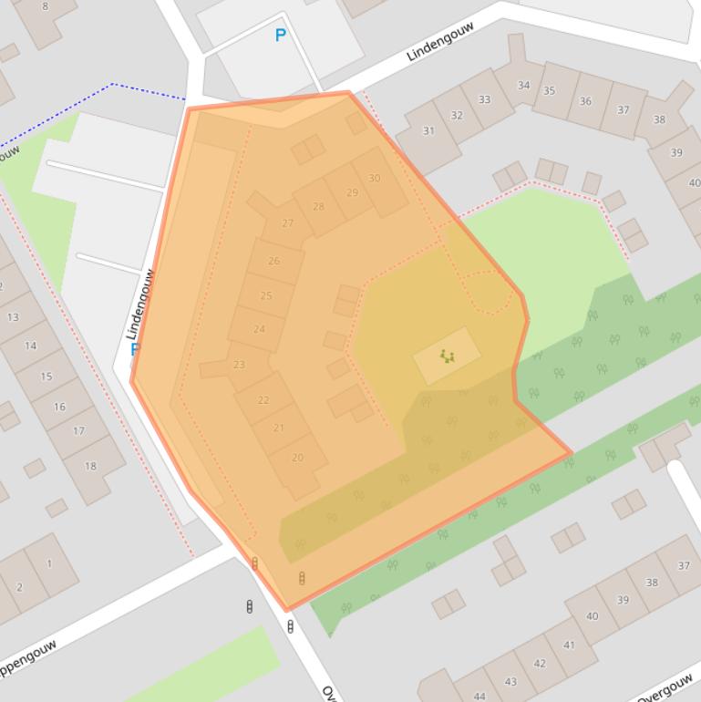 Kaart van postcodegebied 1351LB.