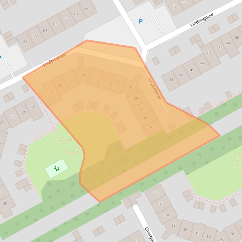 Kaart van postcodegebied 1351LC.