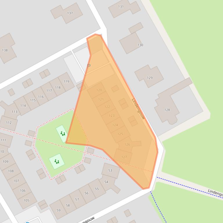 Kaart van postcodegebied 1351LK.