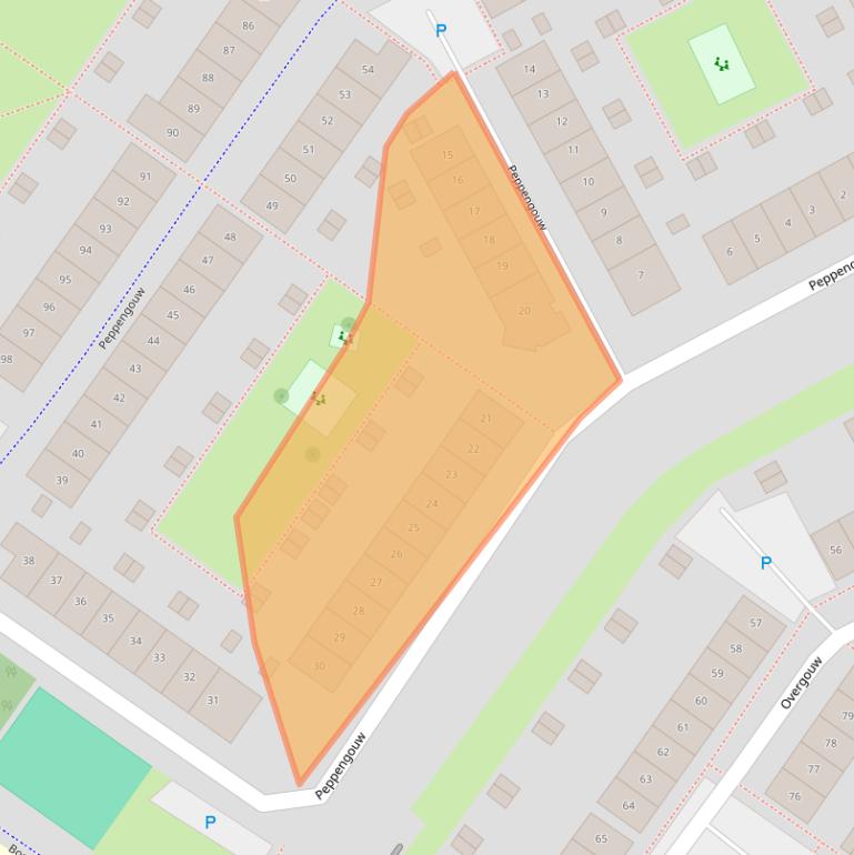 Kaart van postcodegebied 1351NB.