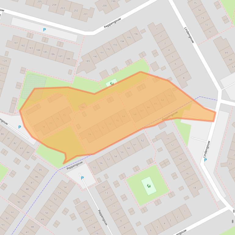 Kaart van postcodegebied 1351NE.
