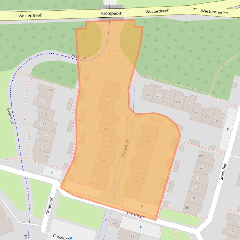 Kaart van postcodegebied 1352AD.