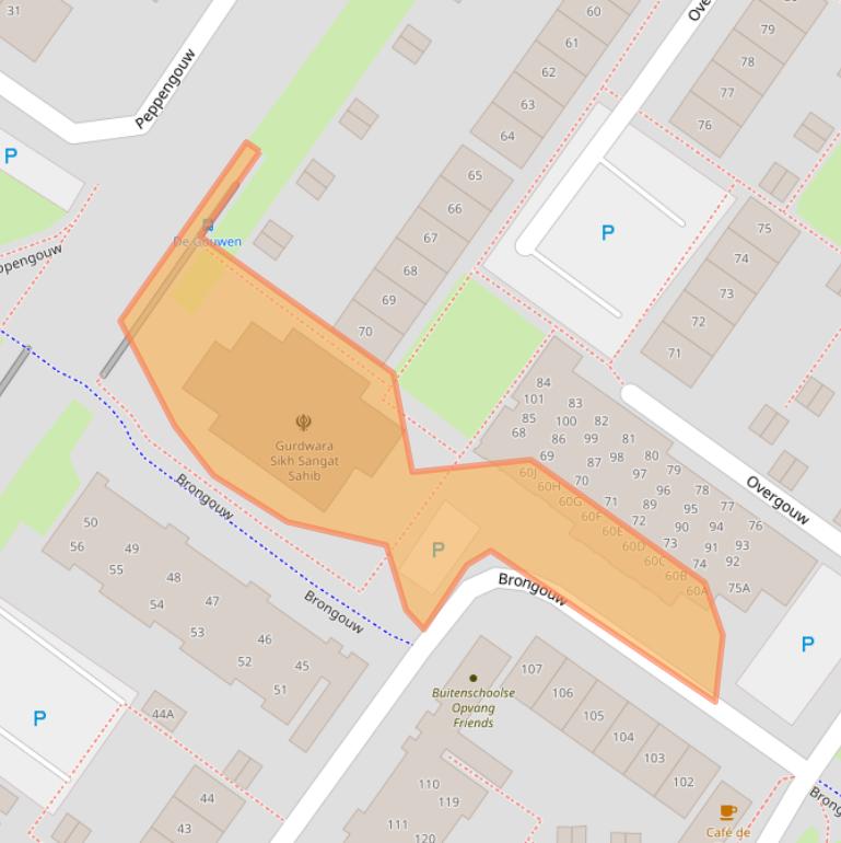 Kaart van postcodegebied 1352EG.