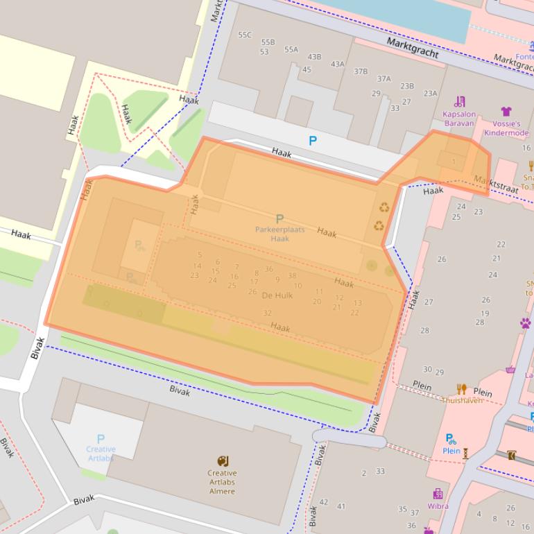 Kaart van postcodegebied 1353AE.