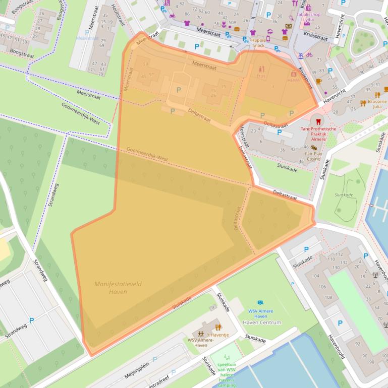 Kaart van postcodegebied 1353AW.