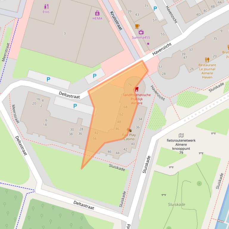 Kaart van postcodegebied 1353BS.