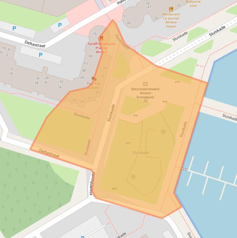 Kaart van postcodegebied 1353BV.