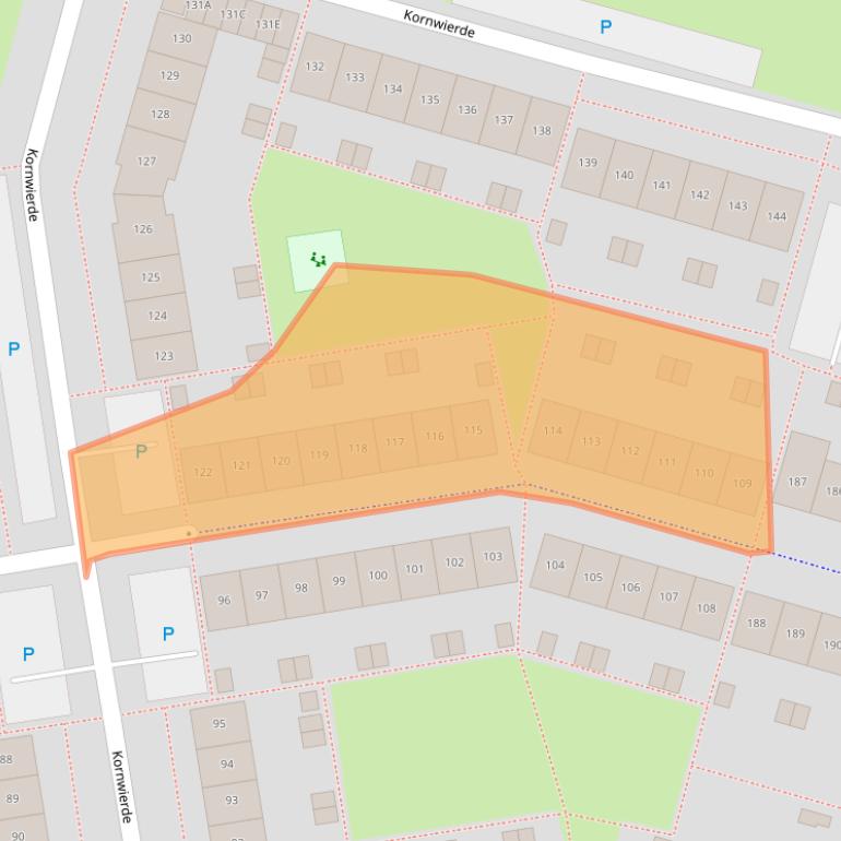 Kaart van postcodegebied 1353KL.
