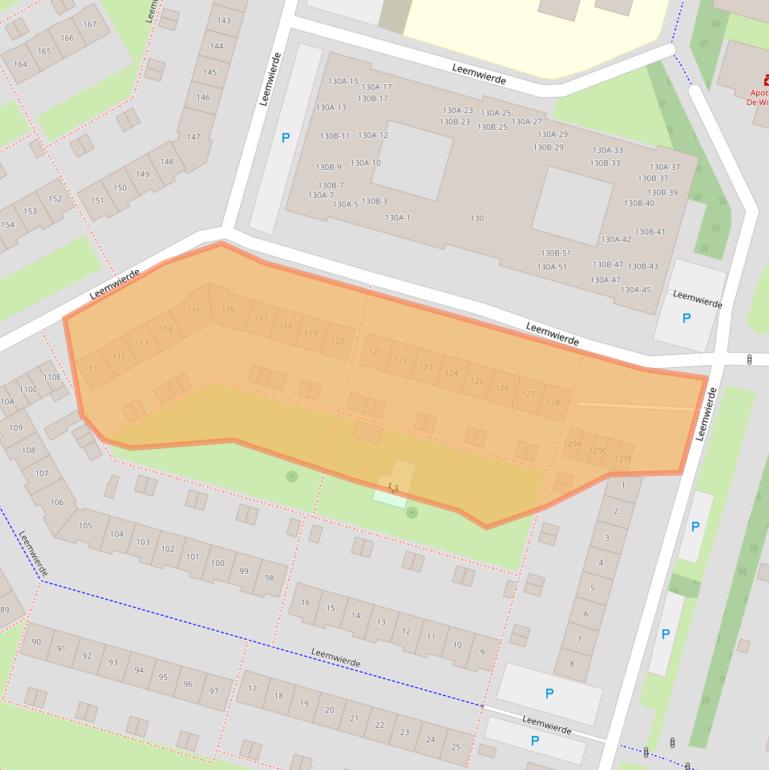 Kaart van postcodegebied 1353LN.