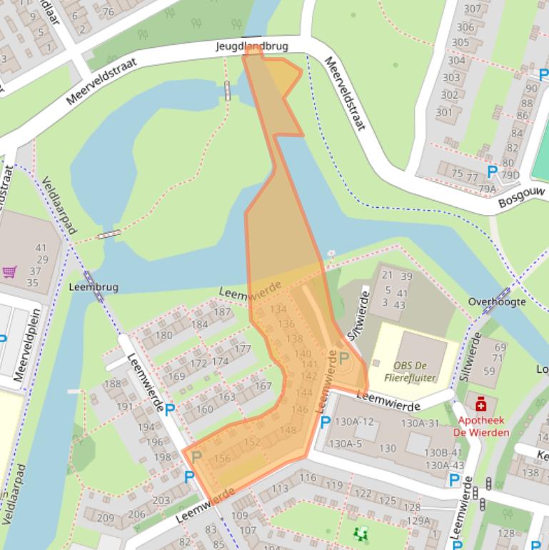 Kaart van postcodegebied 1353LR.