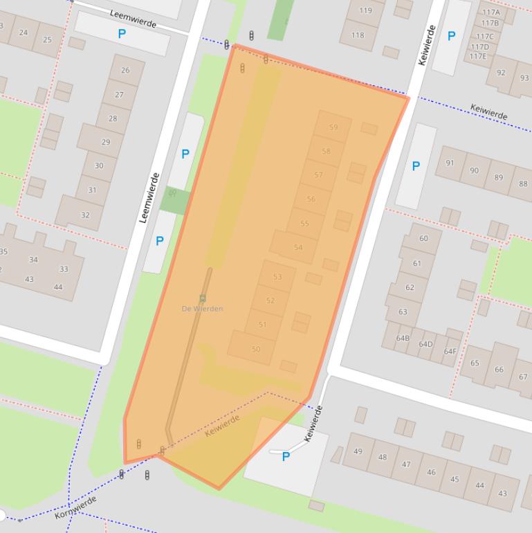 Kaart van postcodegebied 1353NJ.