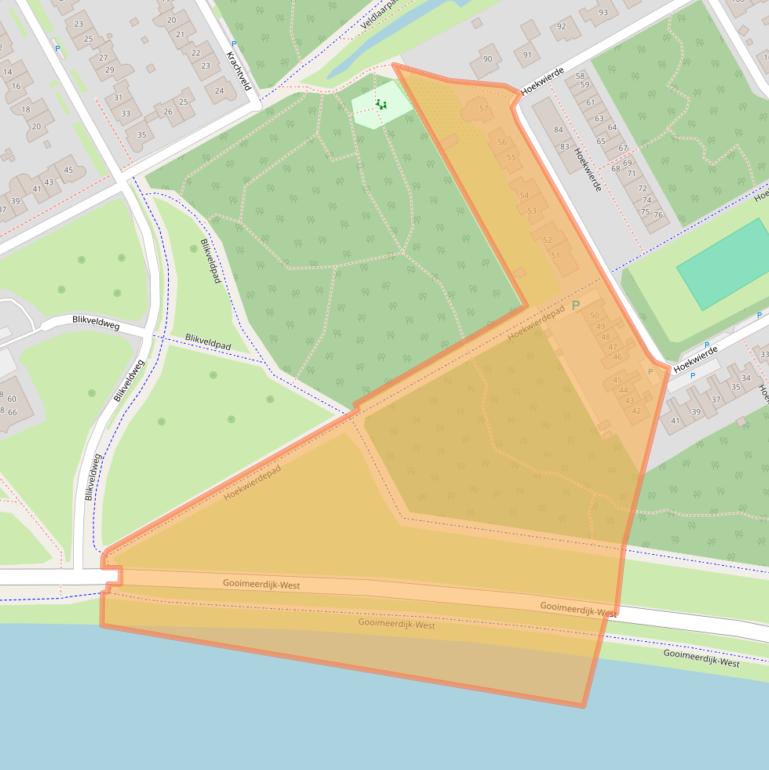 Kaart van postcodegebied 1353PC.