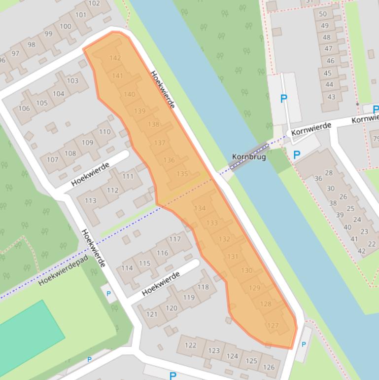 Kaart van postcodegebied 1353PK.