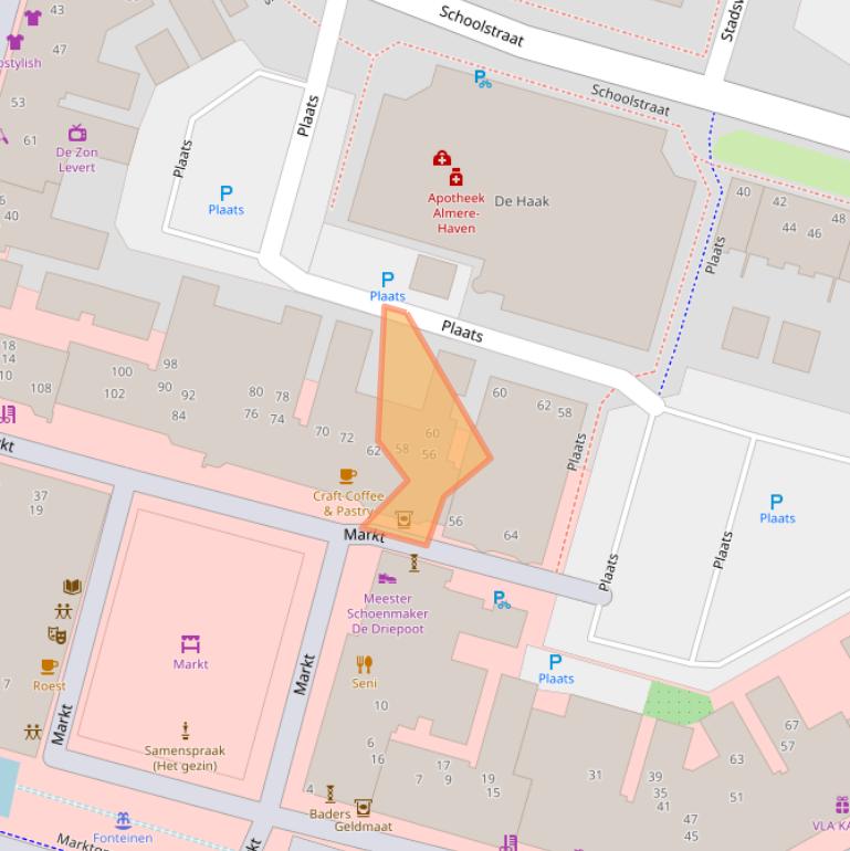 Kaart van postcodegebied 1354AW.