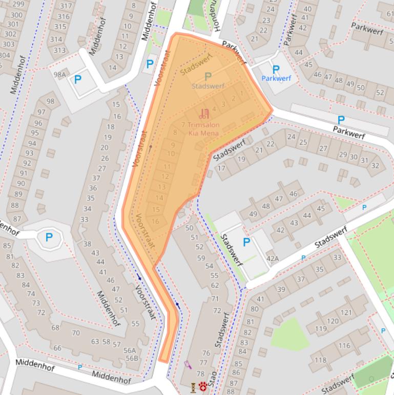 Kaart van postcodegebied 1354CA.