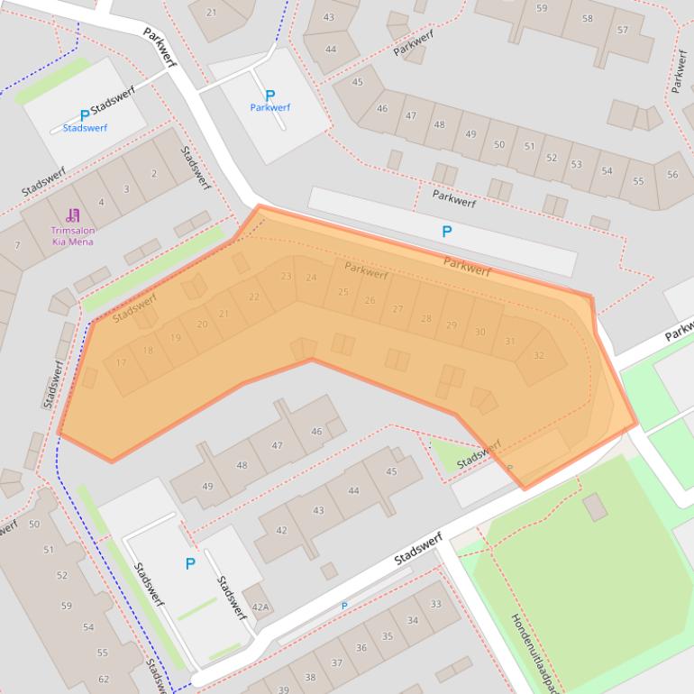 Kaart van postcodegebied 1354CB.