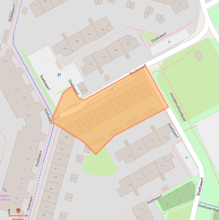 Kaart van postcodegebied 1354CC.