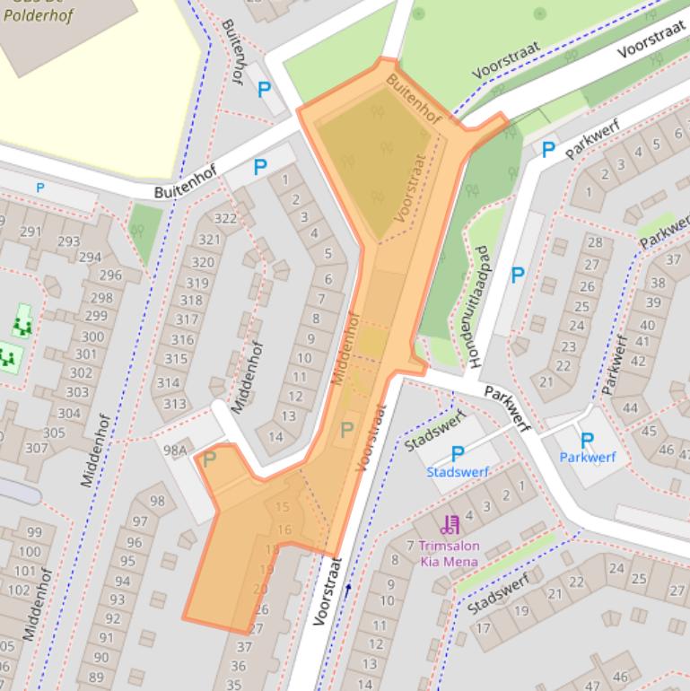 Kaart van postcodegebied 1354ED.