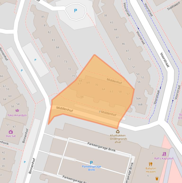 Kaart van postcodegebied 1354EH.