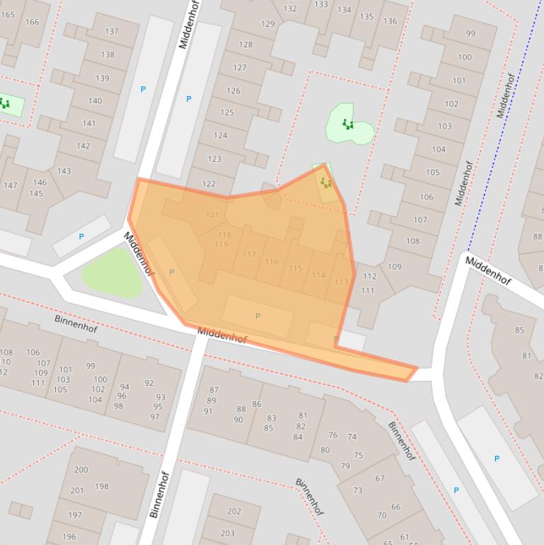 Kaart van postcodegebied 1354EM.