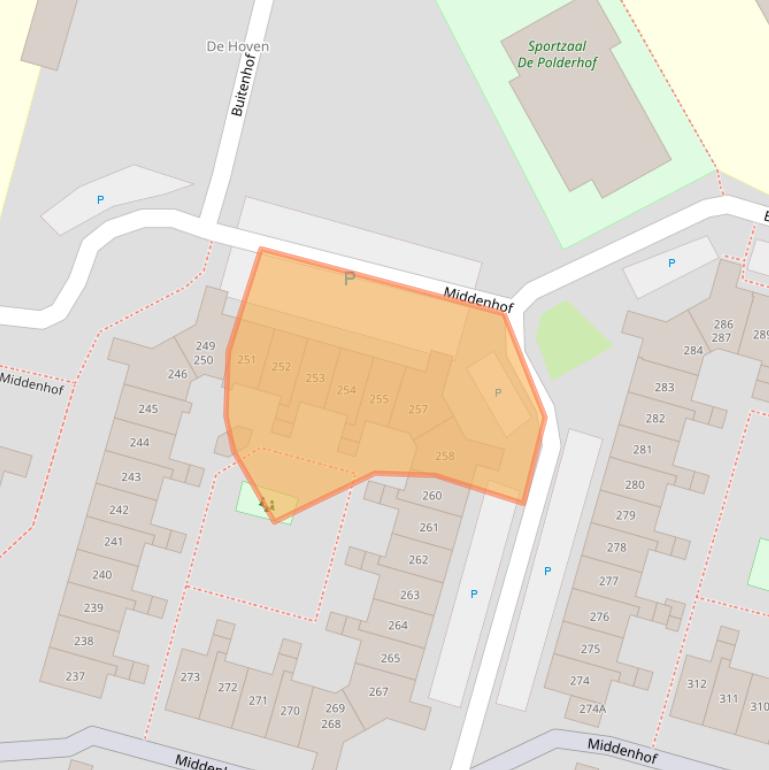 Kaart van postcodegebied 1354GA.