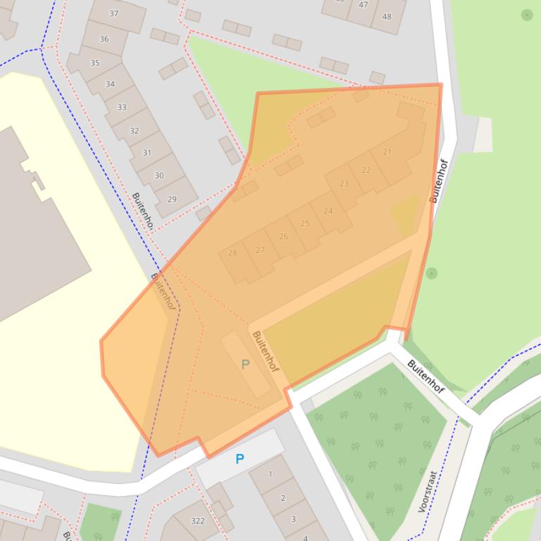 Kaart van postcodegebied 1354GJ.