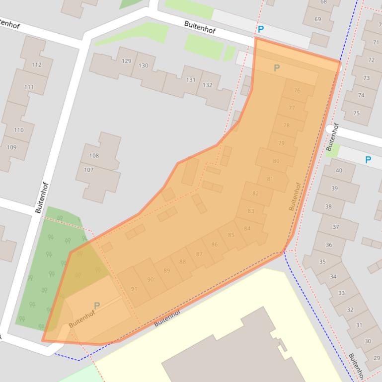 Kaart van postcodegebied 1354GP.