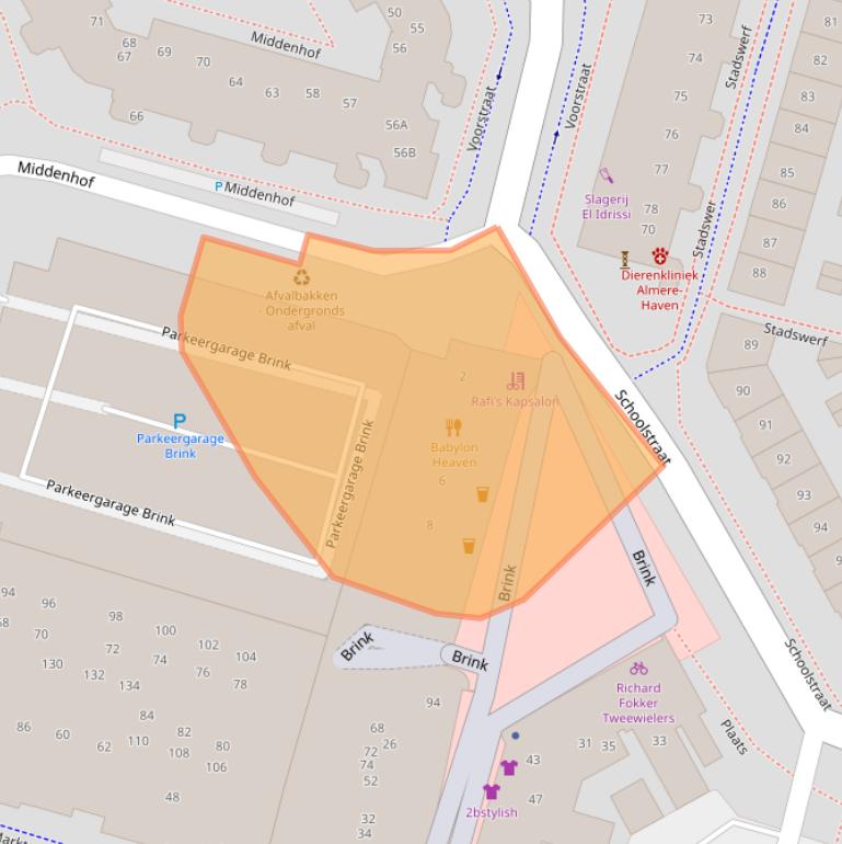 Kaart van postcodegebied 1354HJ.