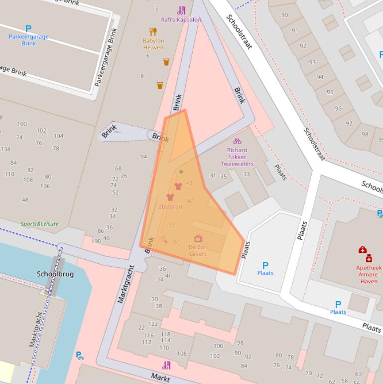 Kaart van postcodegebied 1354HM.