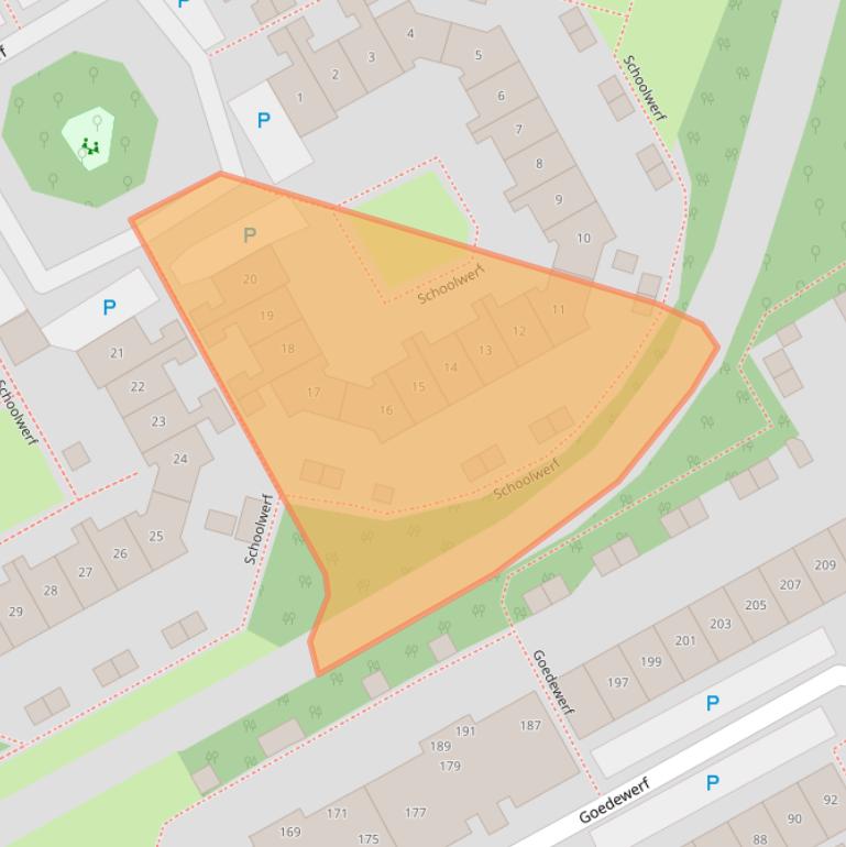 Kaart van postcodegebied 1354JB.