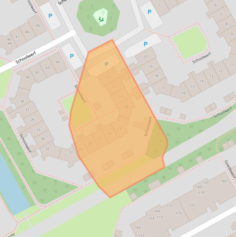 Kaart van postcodegebied 1354JC.