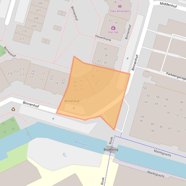 Kaart van postcodegebied 1354KC.