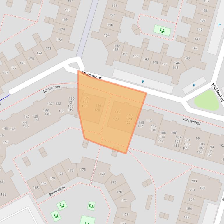 Kaart van postcodegebied 1354KL.