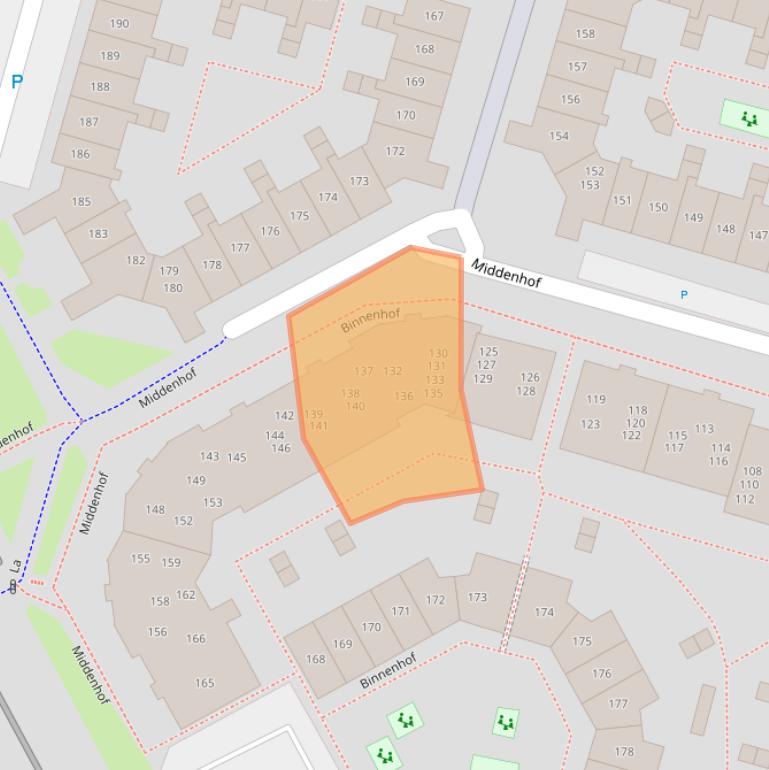 Kaart van postcodegebied 1354KM.