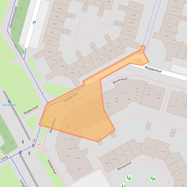 Kaart van postcodegebied 1354KN.