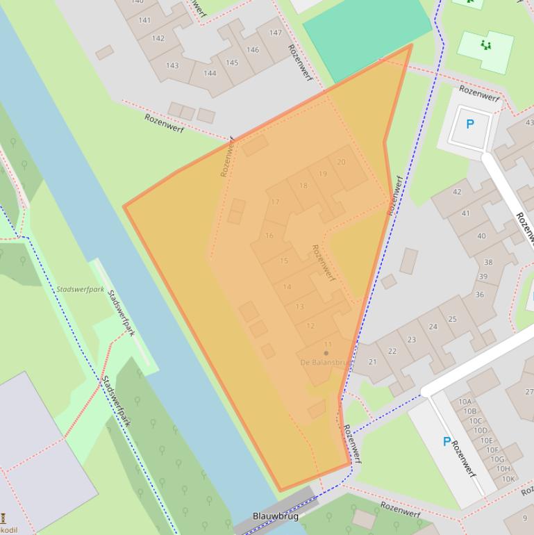 Kaart van postcodegebied 1355AB.