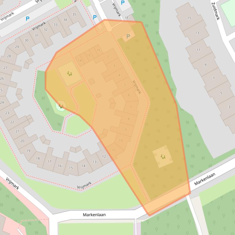 Kaart van postcodegebied 1355GA.