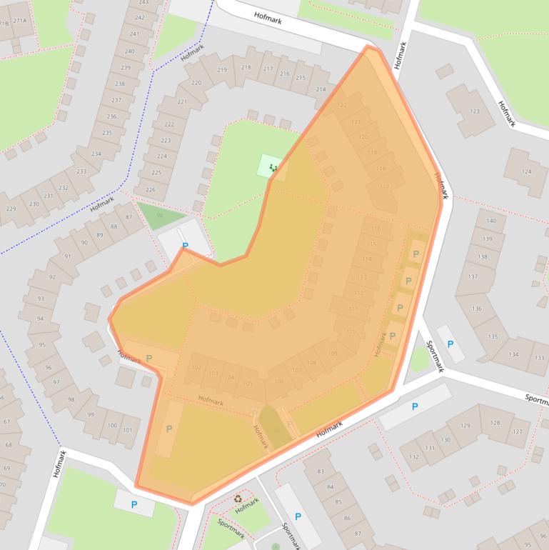 Kaart van postcodegebied 1355HJ.