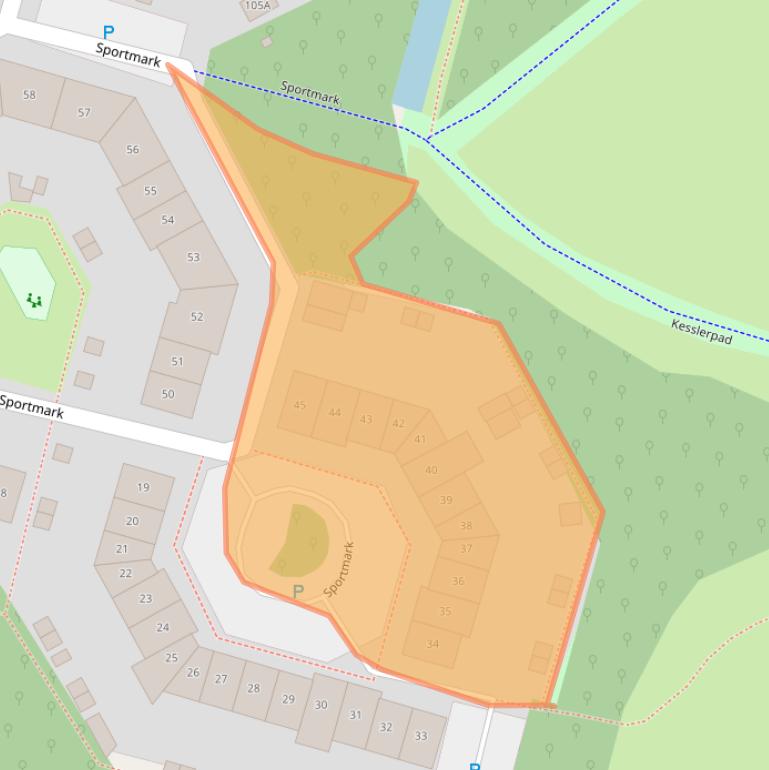 Kaart van postcodegebied 1355KC.